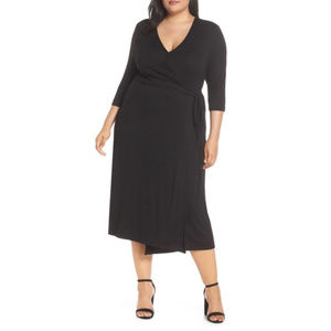 Norma Kamali Black wrap dress Size 2xl